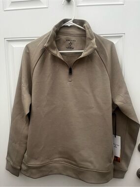 Kenneth Cole Men's Zip-Up Pullover Sweater in Taupe